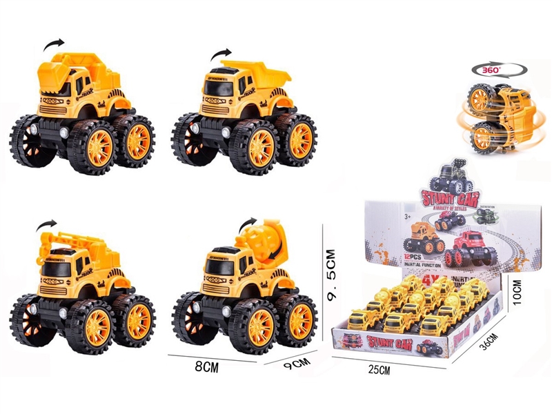 FRICTION STUNT CAR,4ASST,12PCS/DISPLAY BOX - HP1259037