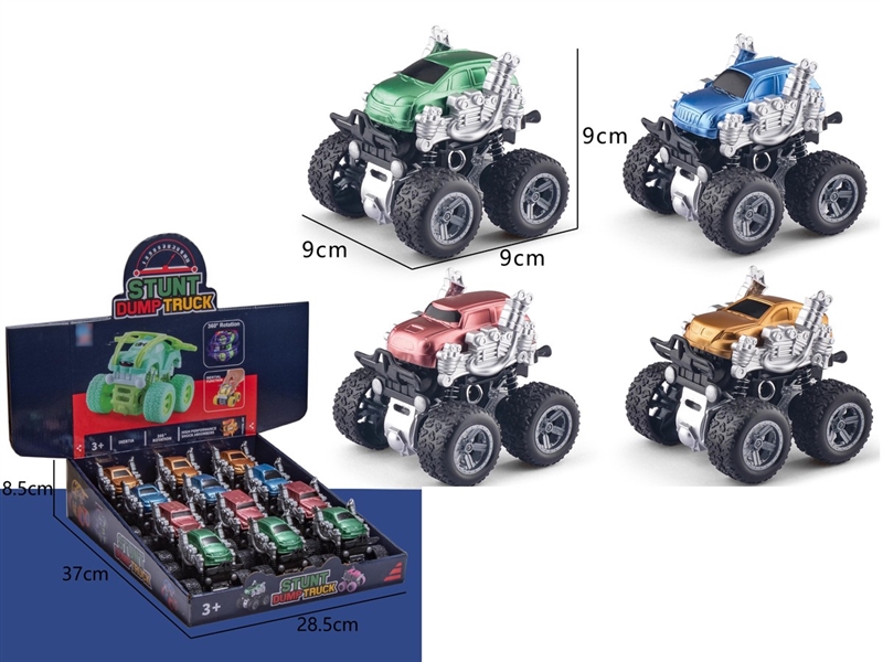 FRICTION STUNT CAR,4ASST,12PCS/DISPLAY BOX - HP1259065