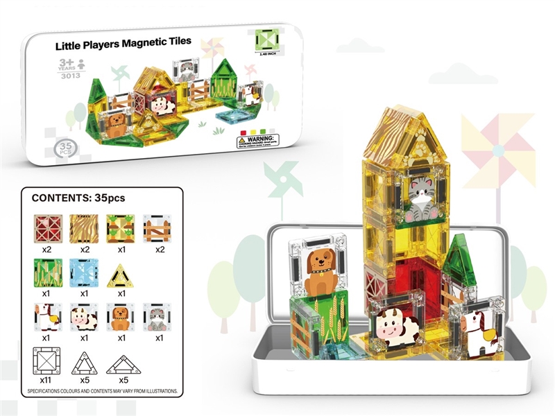 3.75CM MAGNETIC BUILDING TILES 35PCS - HP1259587