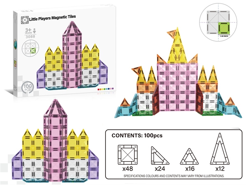 3.75CM MAGNETIC BUILDING TILES 100PCS - HP1259593