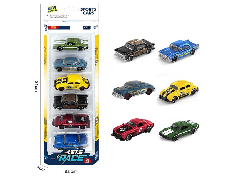 6款1:64合金车6只装 - HP1260285