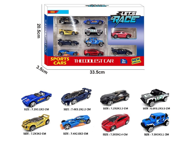 1:64 FREE WAY DIE-CAST CAR 10PCS，8ASST - HP1260300