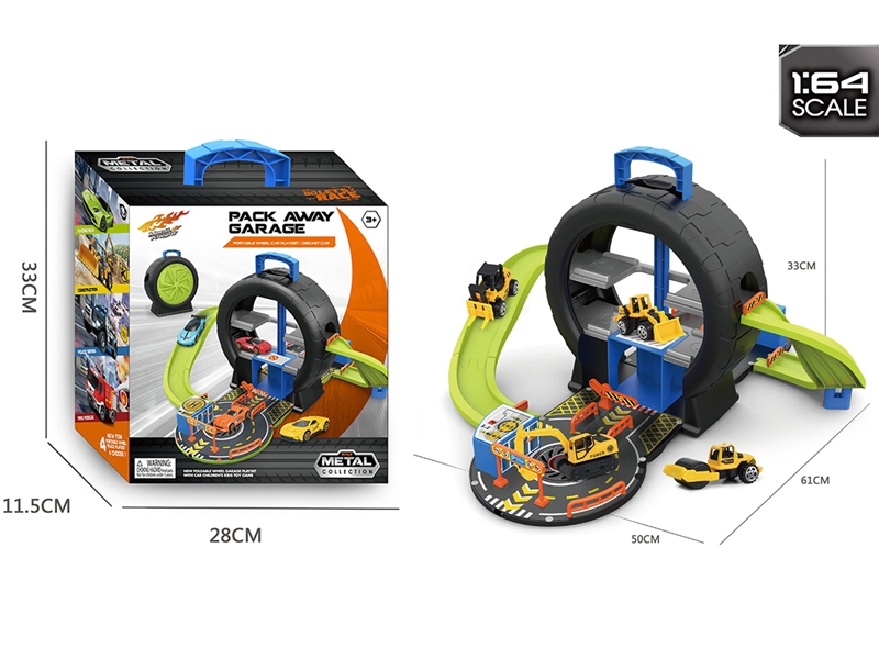 PARKING LOT SET W/FREE WAY DIE-CAST CAR 4PCS - HP1260399