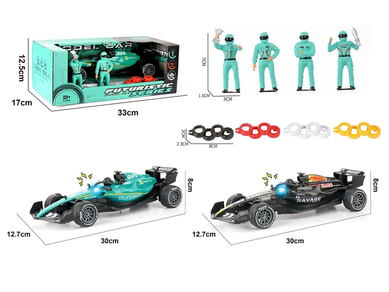 1：18 FRICTION FORMULA CAR，W/LIGHT & SOUND (INCLUDED BATTERY, 2COLORS) - HP1260948