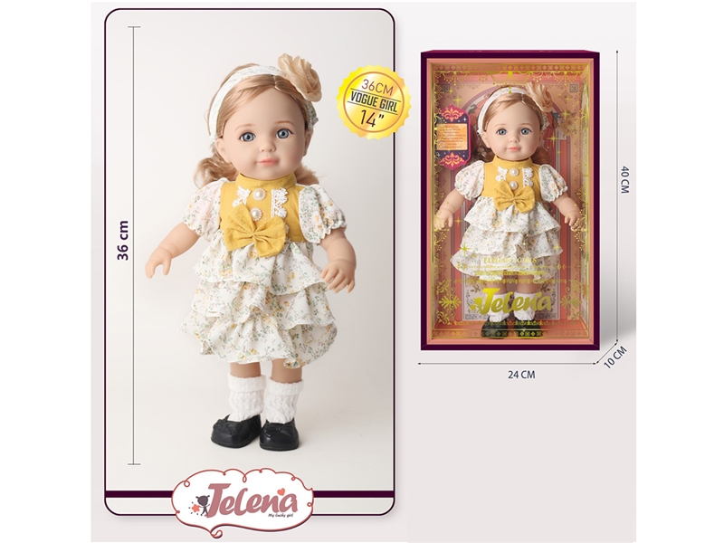 36CM COTTON BODY DOLL W/3D EYES - HP1261084