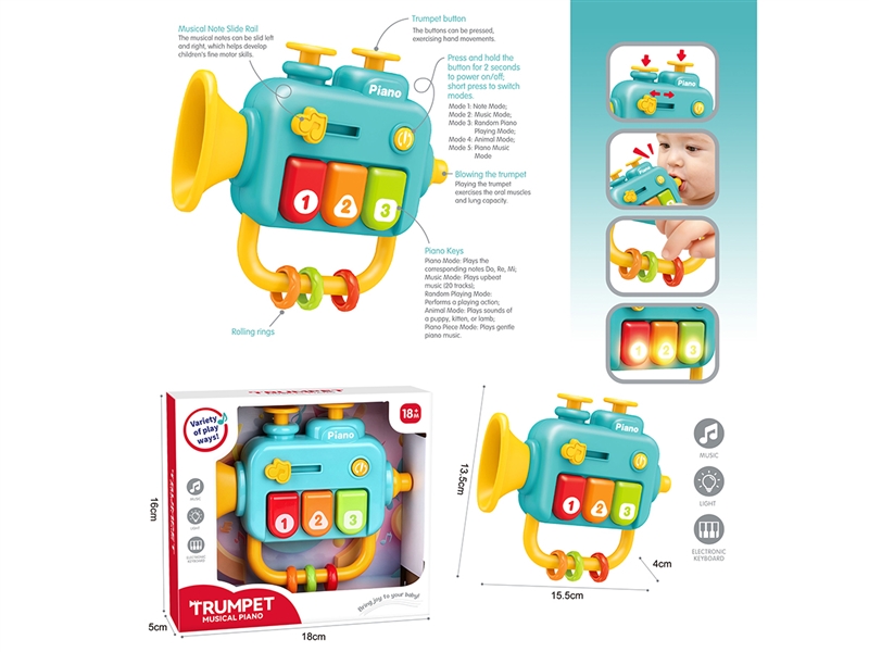 BABY PIANO W/LIGHT & MUSIC(NOT INCLUDE BATTERY) - HP1261366