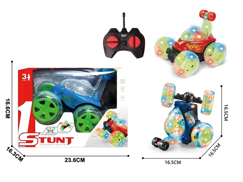 R/C STUNT CAR W/LIGHT & 360°R0TATE(NOT INCLUDED BATTERY）,2 COLOURS - HP1261381