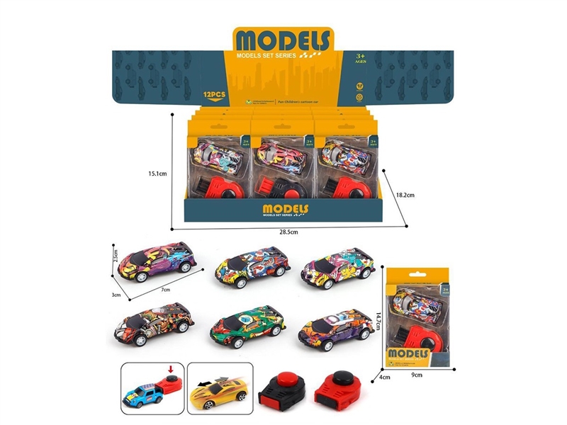 1:64 PULL BACK DIE-CAST CAR W/CATAPULT 12PCS/DISPLAY BOX - HP1261588