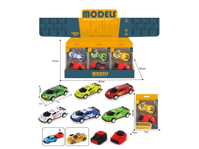 1:64 PULL BACK DIE-CAST CAR W/CATAPULT 12PCS/DISPLAY BOX - HP1261589