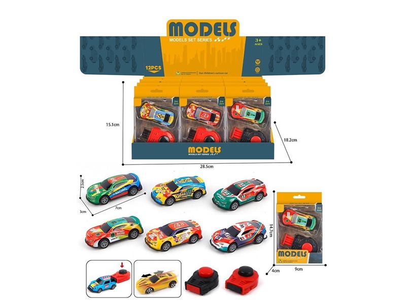1:64 PULL BACK DIE-CAST CAR W/CATAPULT 12PCS/DISPLAY BOX - HP1261597