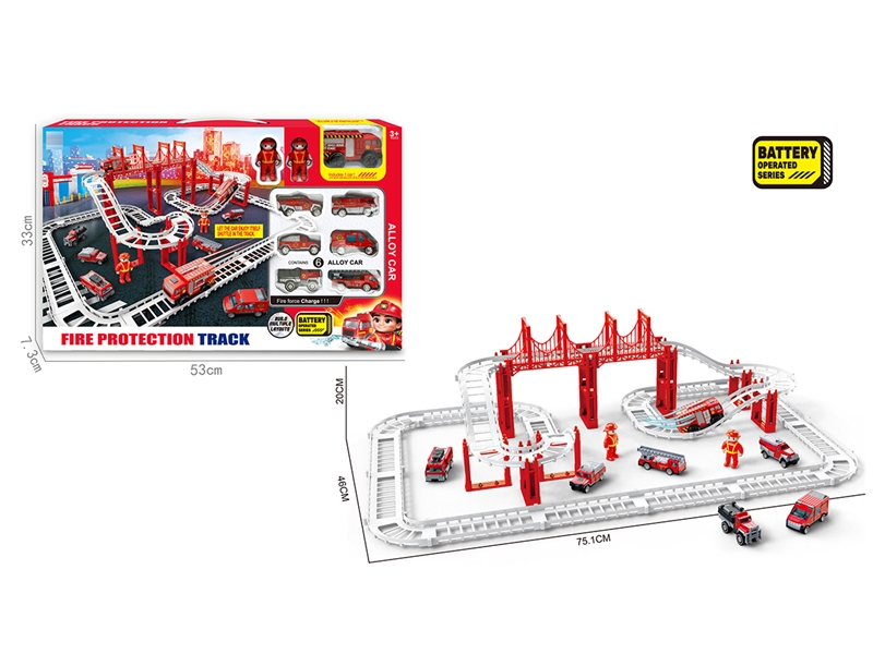 B/O DIE-CAST FIRE PROTECTION TRACK SET,66PCS - HP1261875