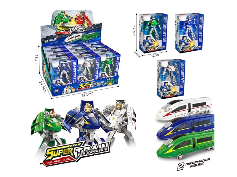 HIGH?SPEED RAIL DEFORMATION ROBOT 12PCS/DISPLAY BOX,3COLORS - HP1263341