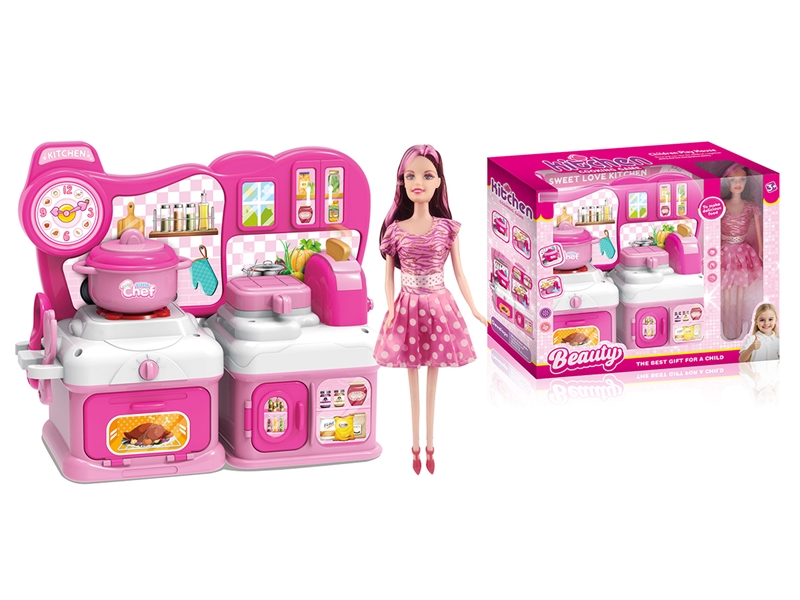 KITCHEN SET W/DOLL & LIGHT & MUSIC(NOT INCLUDE BATTERY) - HP1263521