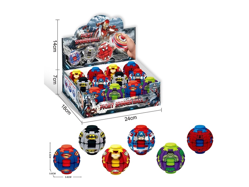 FINGER SPINNER 12PCS/DISLPAY BOX,6COLORS - HP1263570