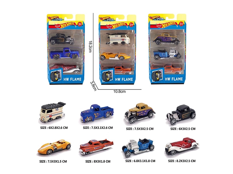 1:64 FREE WAY DIE-CAST CAR ,8ASST，3PCS - HP1264115