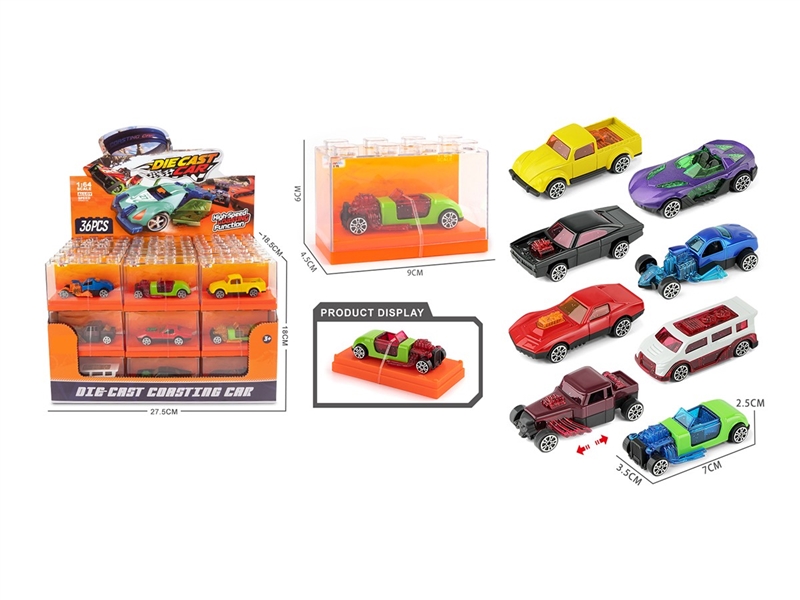 1:64 FREE WAY DIE-CAST CAR,8ASST 36PCS/DISPLAY BOX - HP1264259