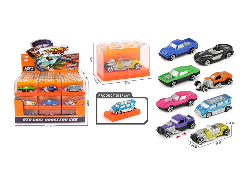 1:64 FREE WAY DIE-CAST CAR,8ASST 36PCS/DISPLAY BOX - HP1264261