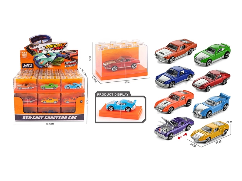 1:64 FREE WAY DIE-CAST CAR,8ASST 36PCS/DISPLAY BOX - HP1264264
