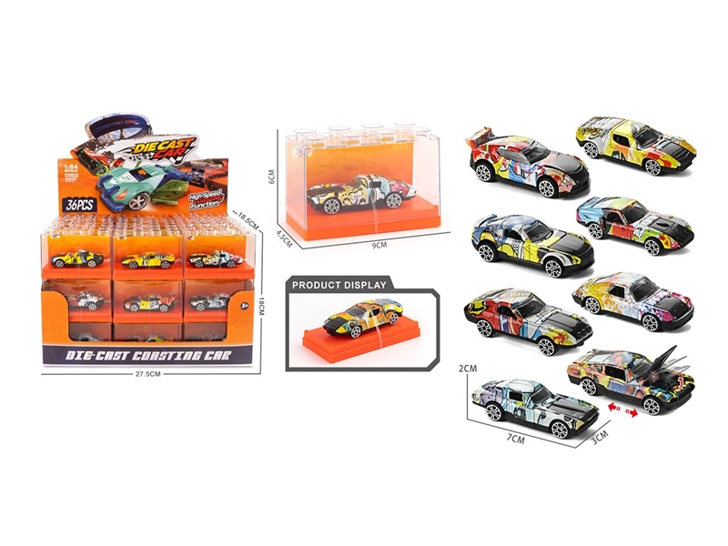 1:64 FREE WAY DIE-CAST CAR,8ASST 36PCS/DISPLAY BOX - HP1264265