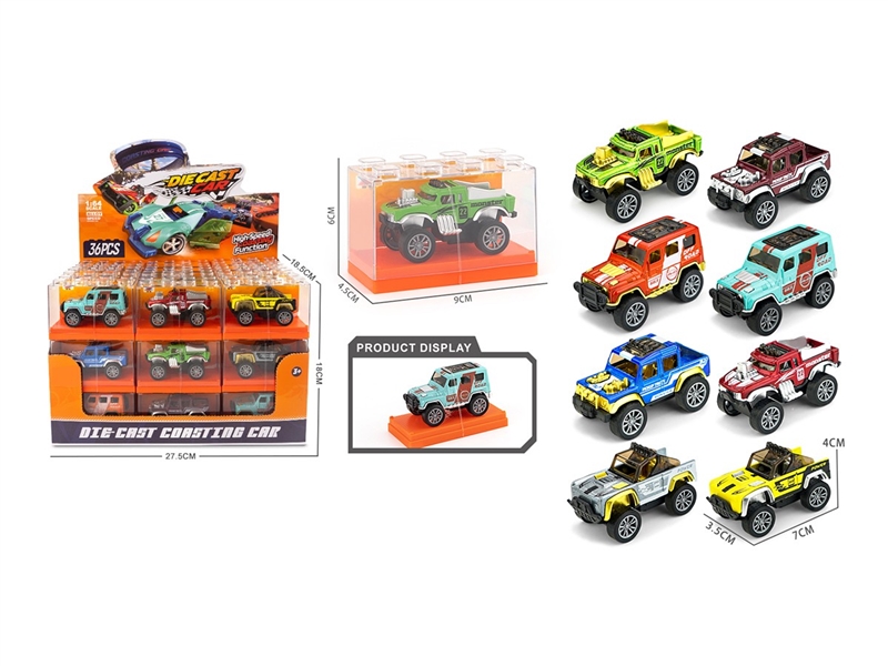 1:64 FREE WAY DIE-CAST CAR,8ASST 36PCS/DISPLAY BOX - HP1264276