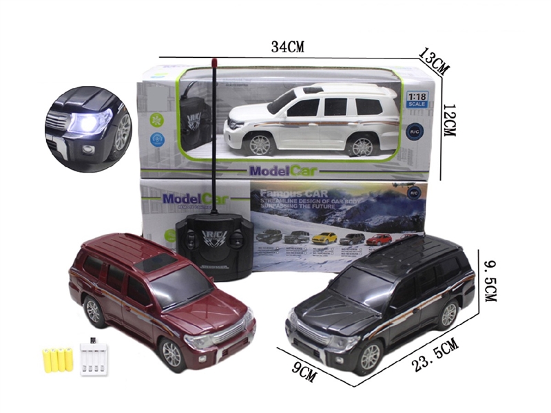 1:18 4-CHANNLE R/C CAR W/LIGHT,3COLORS(INCLUDED BATTERY) - HP1264607