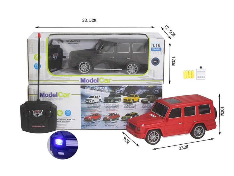 1:18 4-CHANNLE R/C CAR W/LIGHT,2COLORS(INCLUDED BATTERY) - HP1264609