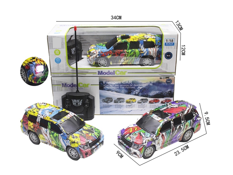 1:18 4-CHANNLE R/C CAR W/LIGHT,2COLORS(NOT INCLUDED BATTERY) - HP1264626