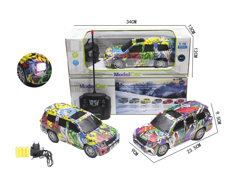 1:18 4-CHANNLE R/C CAR W/LIGHT,2COLORS(INCLUDED BATTERY) - HP1264627