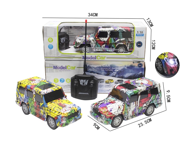 1:18 4-CHANNLE R/C CAR W/LIGHT,2COLORS(NOT INCLUDED BATTERY) - HP1264628