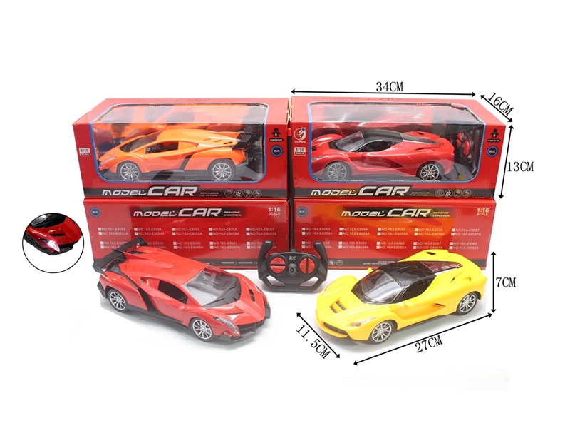1:16 4-CHANNLE R/C CAR W/LIGHT,2COLORS(NOT INCLUDED BATTERY) - HP1264639