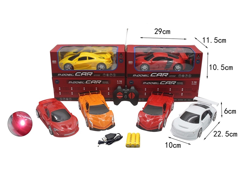 1:18 4-CHANNLE R/C CAR W/LIGHT(INCLUDED BATTERY) - HP1264656