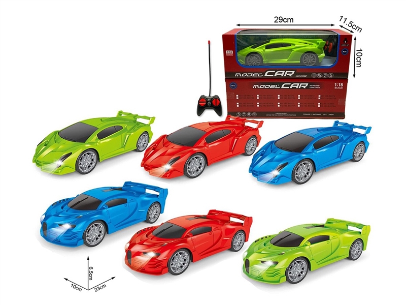1:18 4-CHANNLE R/C CAR W/LIGHT 2ASST,3COLORS - HP1264657