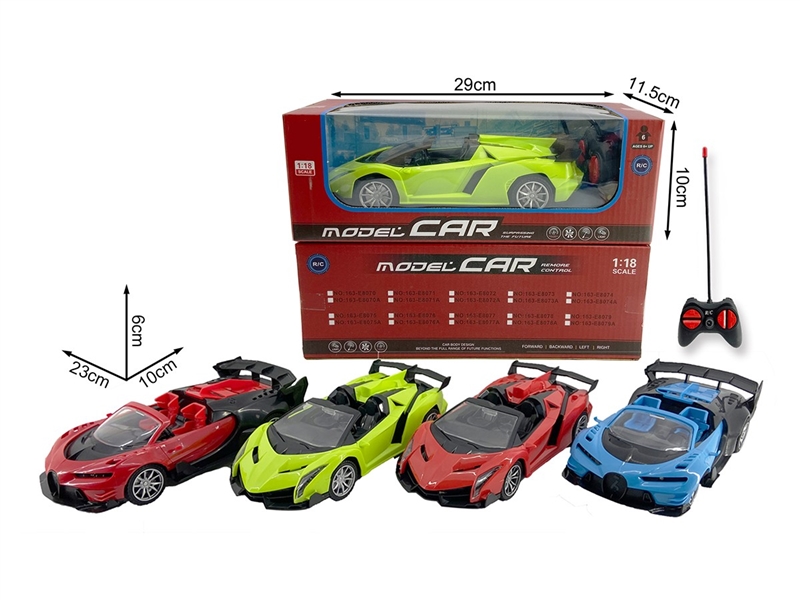 1:23 4-CHANNLE R/C CAR W/LIGHT 2ASST,3COLORS - HP1264658