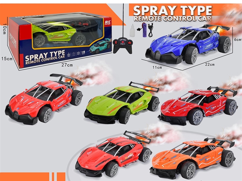 1:18 5-CHANNEL R/C CAR W/LIGHT & SPRAY,3COLORS - HP1264722