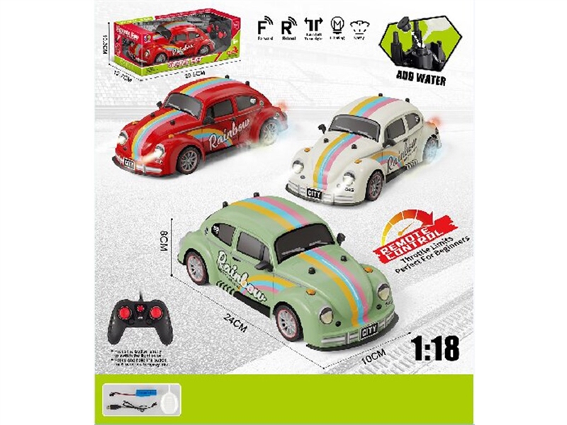 1:18 5-CHANNEL R/C CAR W/LIGHT & SPRAY,3COLORS(INCLUDED BATTERY) - HP1264802