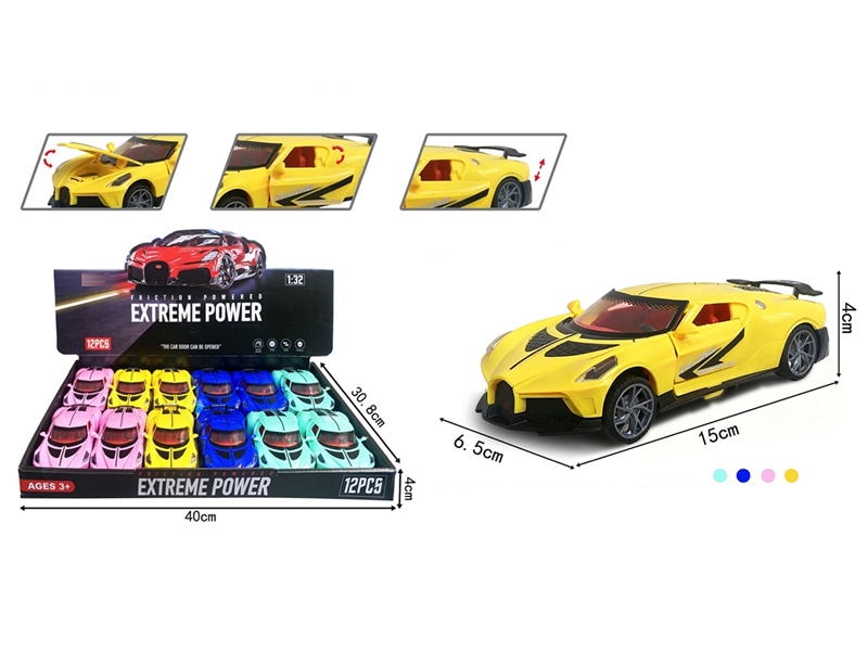 FRICTION CAR,4COLOURS,12PCS/DISPLAY BOX - HP1265316