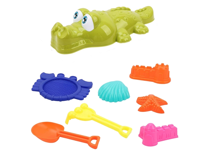 夏季玩具 沙滩玩具 鳄鱼沙滩配件8pcs 沙滩铲子沙滩套装沙滩模具沙滩工具沙滩玩具 - HP1266303