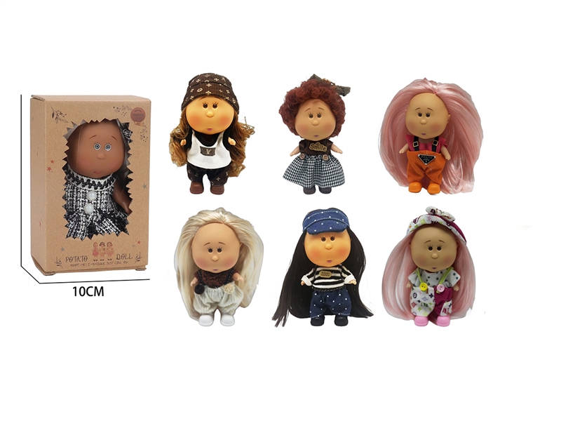 18CM RUBBER DOLL,6ASST - HP1266479