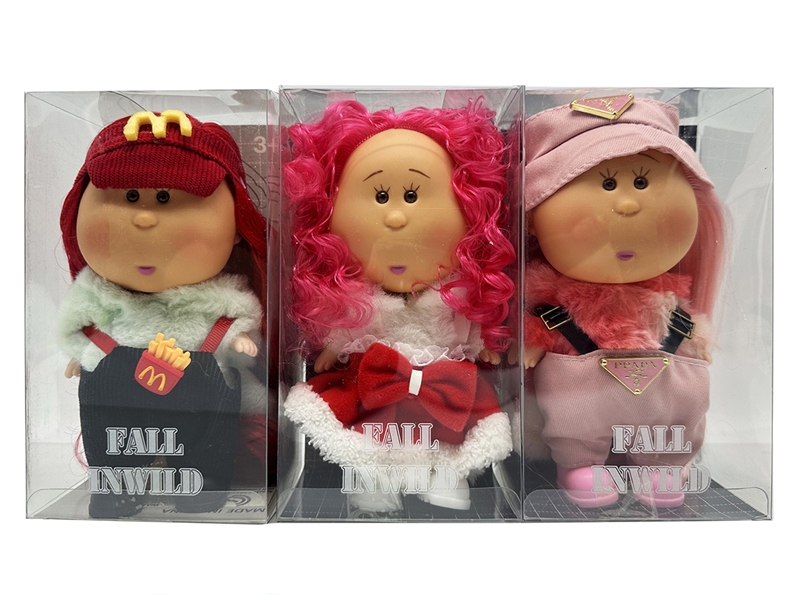 20CM RUBBER DOLL W/3D EYES,3ASST - HP1266499
