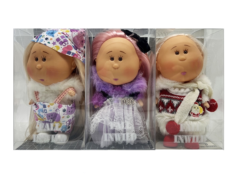 20CM RUBBER DOLL W/3D EYES,3ASST - HP1266502