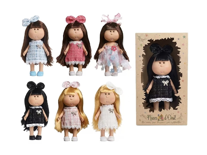 26CM RUBBER DOLL W/3D EYES,6ASST - HP1266527