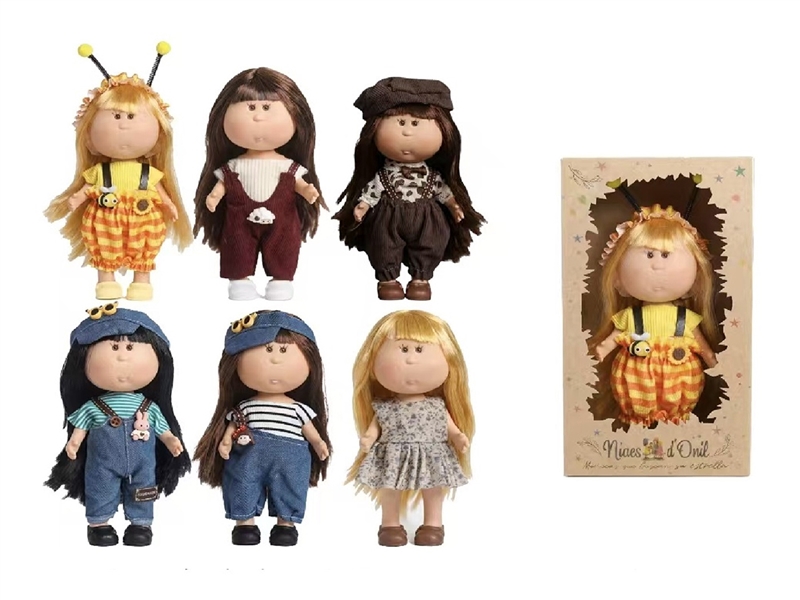 26CM RUBBER DOLL W/3D EYES,6ASST - HP1266529