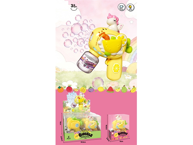 BUBBLE GUN W/LIGHT 60ML 6PCS/DISPLAY BOX(NOT INCLUDED BATTERY) - HP1266679