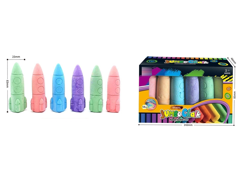SPACE CHALK,6COLORS,12PCS - HP1266770