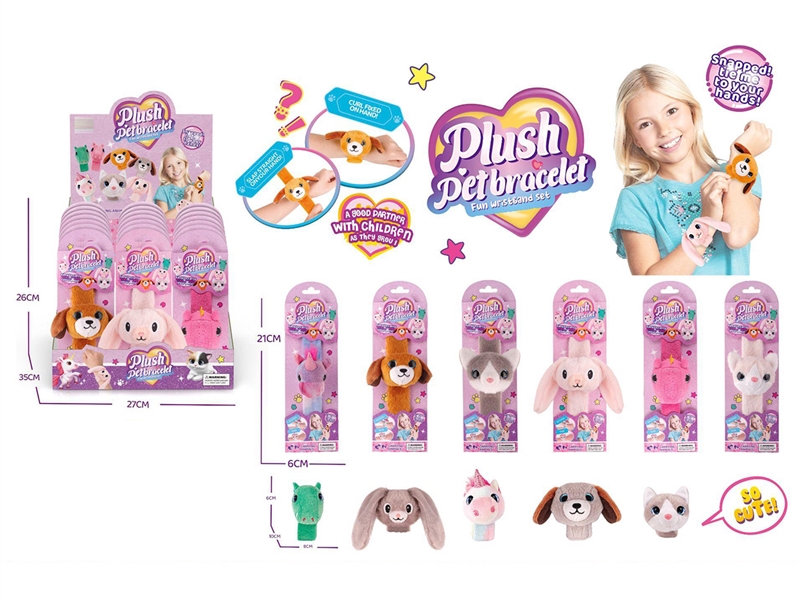 PLUSH PET BRACELET,10ASST,21PCS/DISPLAY BOX - HP1266797