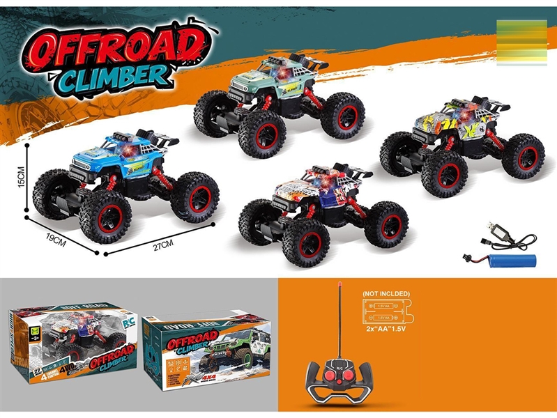 1:16 4-CHANNEL R/C CAR,4COLORS W/LIGHT(INCLUDED BATTERY) - HP1266951