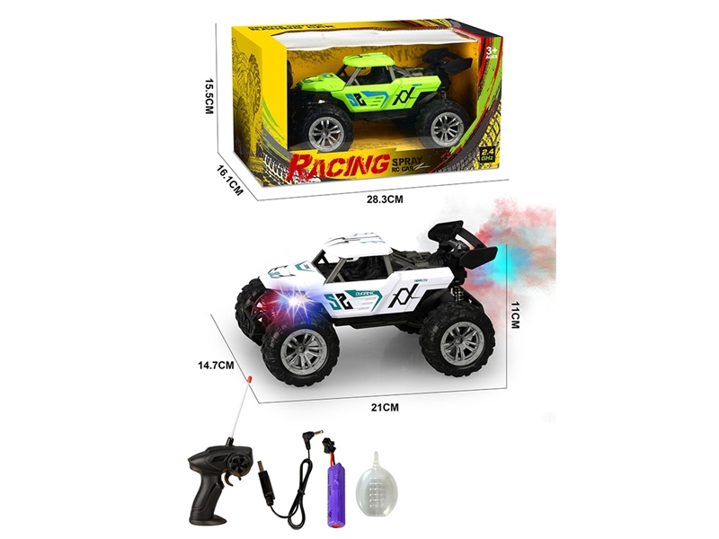 2.4G 1:18 4-CHANNEL R/C CAR W/LIGHT & SPRAY,2COLORS(INCLUDED BATTERY) - HP1267240