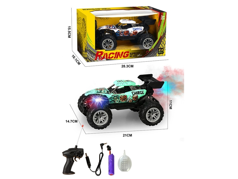 2.4G(1:18)四通喷雾灯光骨架遥控车（包电） - HP1267243
