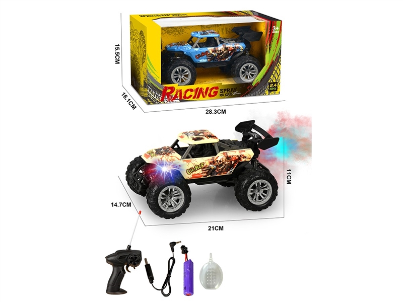 2.4G(1:18)四通喷雾灯光骨架遥控车（包电） - HP1267244
