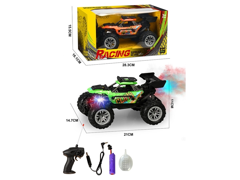 2.4G 1:18 4-CHANNEL R/C CAR W/LIGHT & SPRAY,2COLORS(INCLUDED BATTERY) - HP1267245